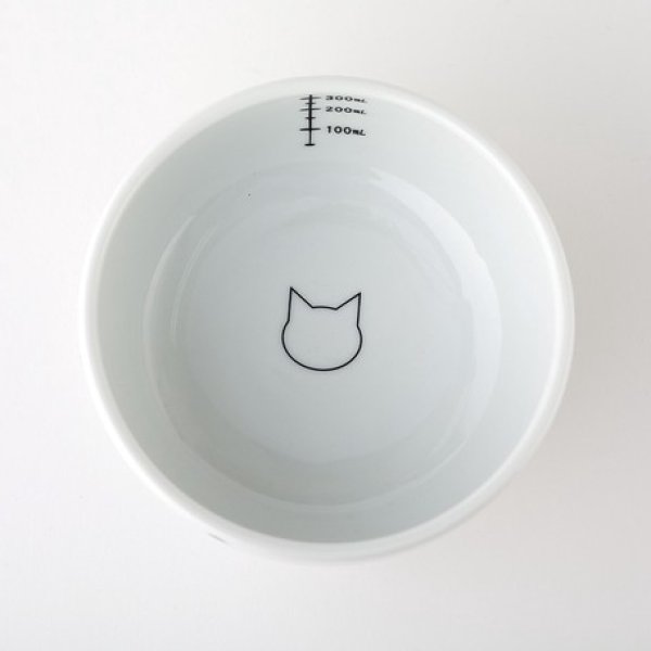 画像2: [猫壱] ハッピーダイニング 脚付ウォーターボウル 猫柄 シリコン付き  (2)